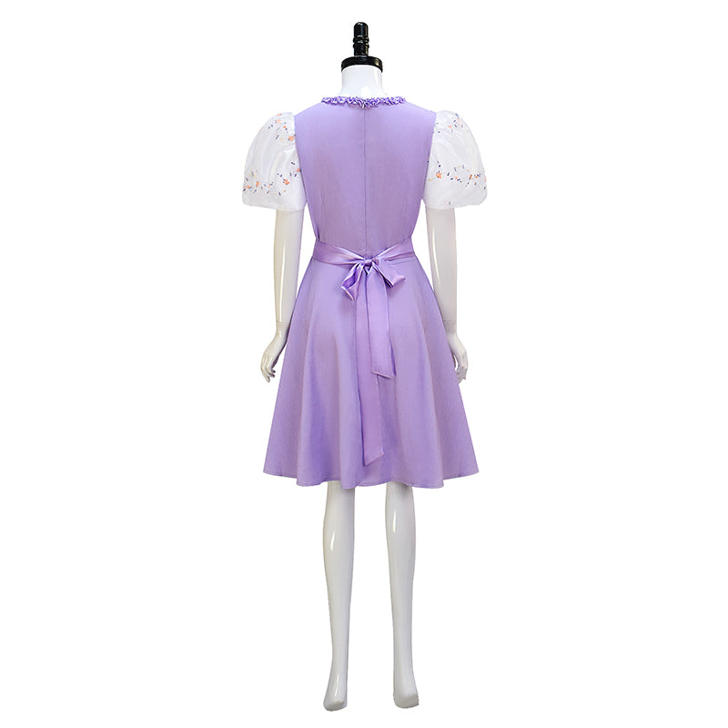 K-12 Purple Dress Melanie Martinez K 12 Cosplay Costume White Embroider Sleeves