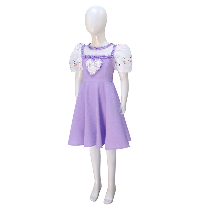 K-12 Purple Dress Kids Melanie Martinez K 12 Cosplay Costume White Embroider Sleeves