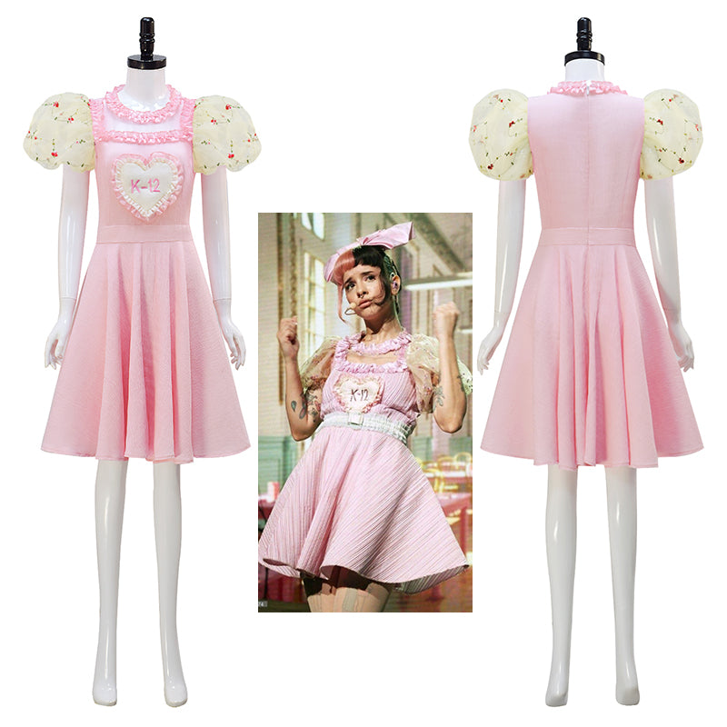 K 12 Dress K-12 Tour Melanie Martinez Cosplay Costume Pink Dress Suit Yellow Sleeve