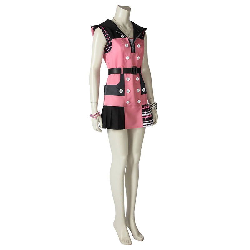 Kairi Cosplay Kingdom Hearts 3 Costume Game Pink Battle Suit Halloween Outfit
