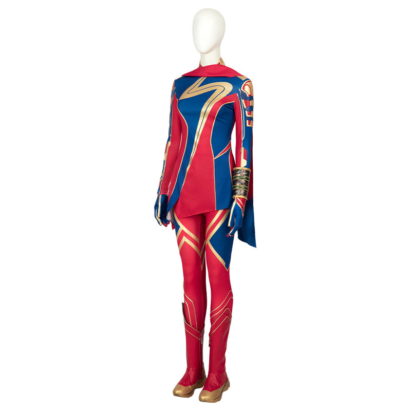 2023 Kamala Khan Cosplay Costume Captain Superhero Battle Suit Supergirl Halloween Outfit