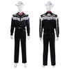 Barbie 2023 Ryan Gosling Black Cosplay Costume Suit Ken Shirt with Hat