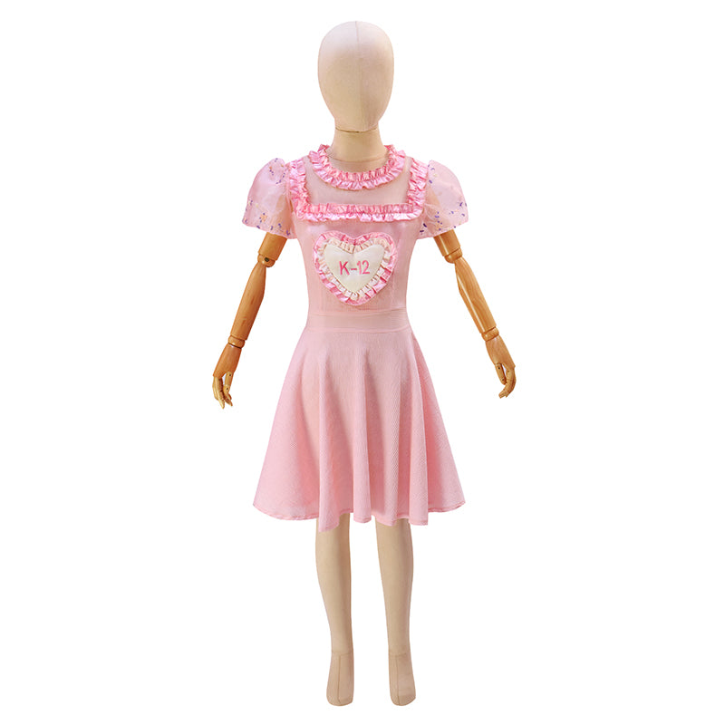 Kids Melanie Martinez K 12 Dress Cosplay Costume K-12 Crybaby Dress Pink Embroider Sleeves