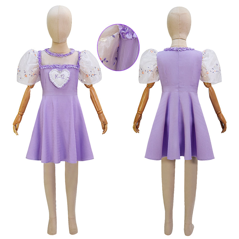 Kids K-12 Purple Dress Melanie Martinez K 12 Cosplay Costume Beige Embroider Sleeves