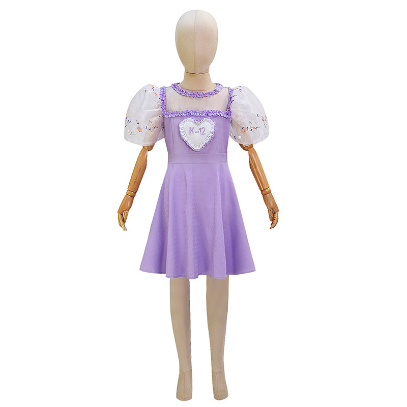 Kids K-12 Purple Dress Melanie Martinez K 12 Cosplay Costume Beige Embroider Sleeves