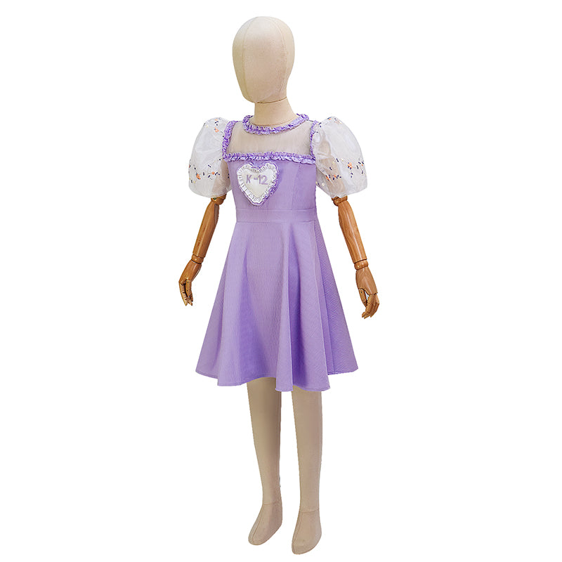 Kids K-12 Purple Dress Melanie Martinez K 12 Cosplay Costume Beige Embroider Sleeves