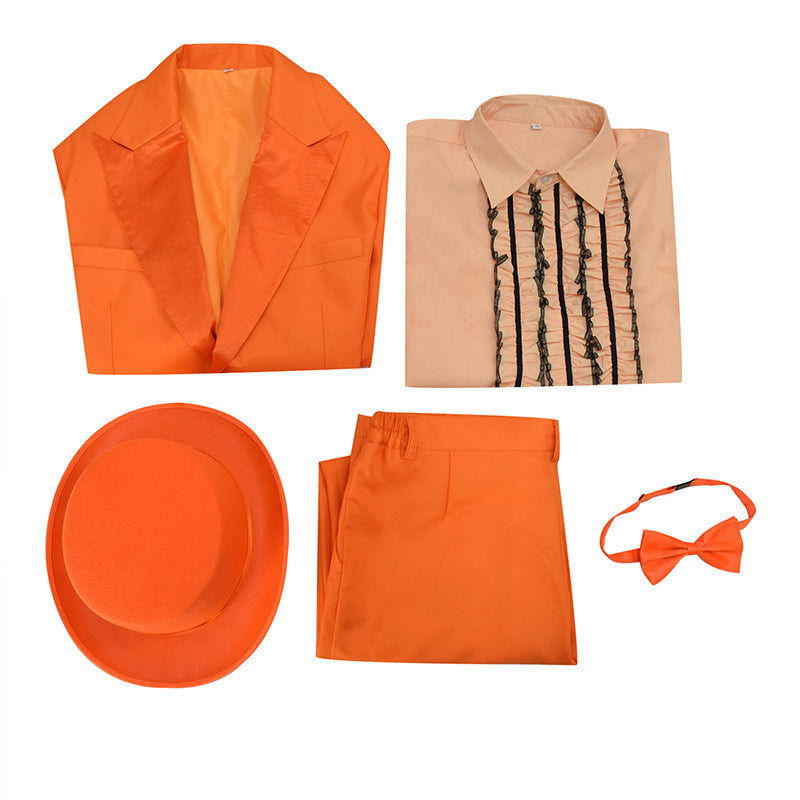 Dumb and Dumber Suit Boy Lloyd Christmas Orange Cosplay Costume Halloween Carnival Suit