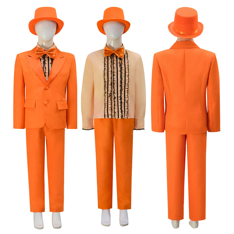 Dumb and Dumber Suit Boy Lloyd Christmas Orange Cosplay Costume Halloween Carnival Suit