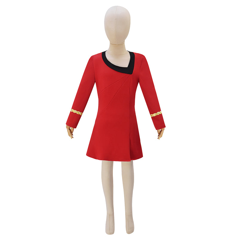 star trek red dress Star Trek Uniform Dress Captain Officer Red Dress Outfit Cosplay Costume ACcosplay, M / Female