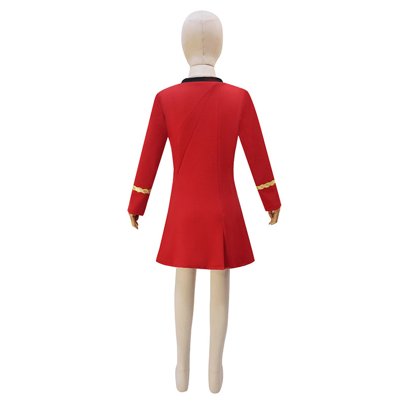 Kids Star Trek Uniform Starfleet Duty Red Dress Classic Uhura Dress Cosplay Costume ACcosplay