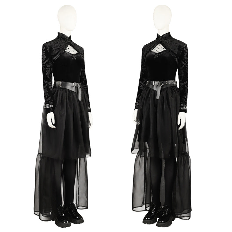 Lisa Frankenstein Cosplay Costume 2024 Misty Black Dress Halloween Carnival Suit