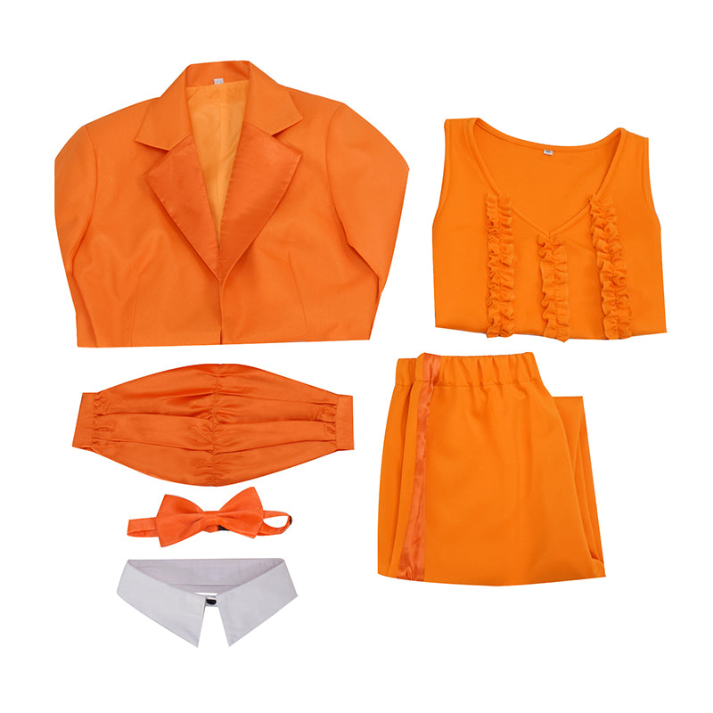 Dumb and Dumber Suit Lloyd Christmas Cosplay Costume Halloween Orange Suit Women Version