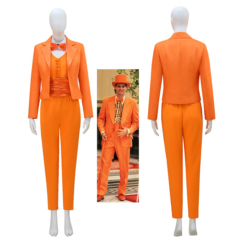 Dumb and Dumber Suit Lloyd Christmas Cosplay Costume Halloween Orange Suit Women Version