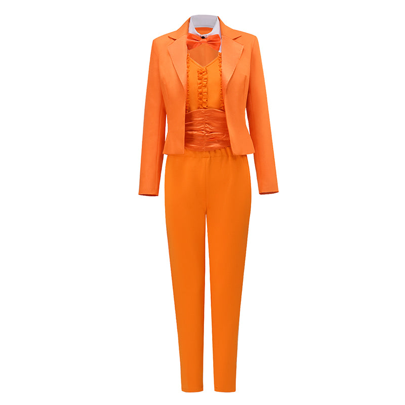 Dumb and Dumber Suit Lloyd Christmas Cosplay Costume Halloween Orange Suit Women Version