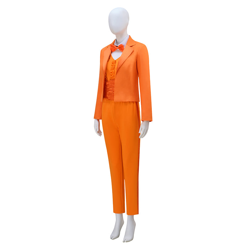 Dumb and Dumber Suit Lloyd Christmas Cosplay Costume Halloween Orange Suit Women Version