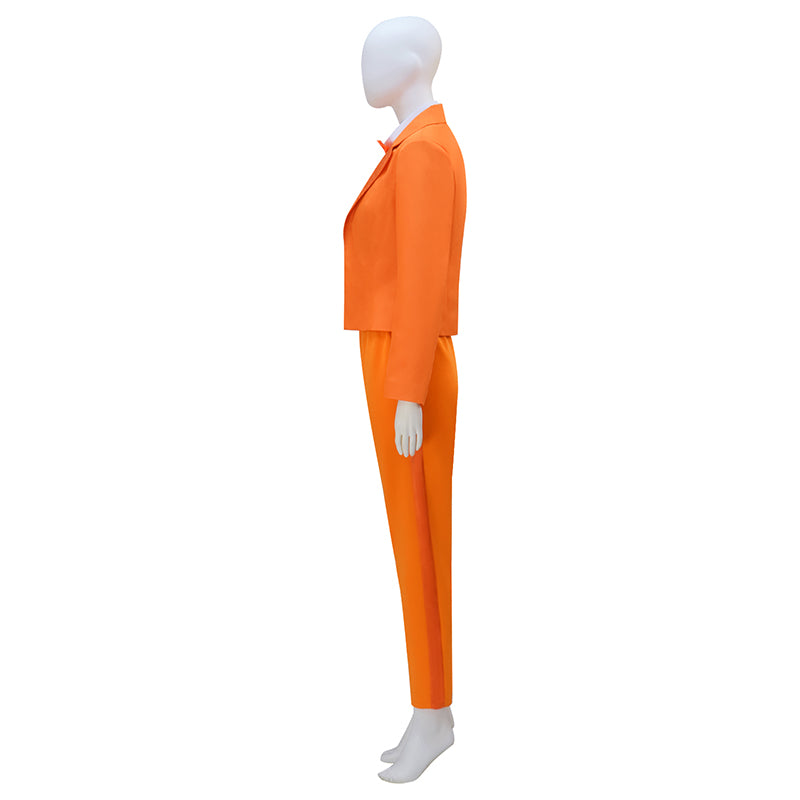 Dumb and Dumber Suit Lloyd Christmas Cosplay Costume Halloween Orange Suit Women Version