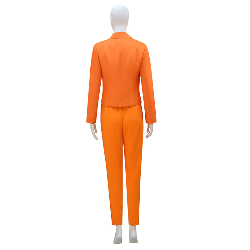 Dumb and Dumber Suit Lloyd Christmas Cosplay Costume Halloween Orange Suit Women Version