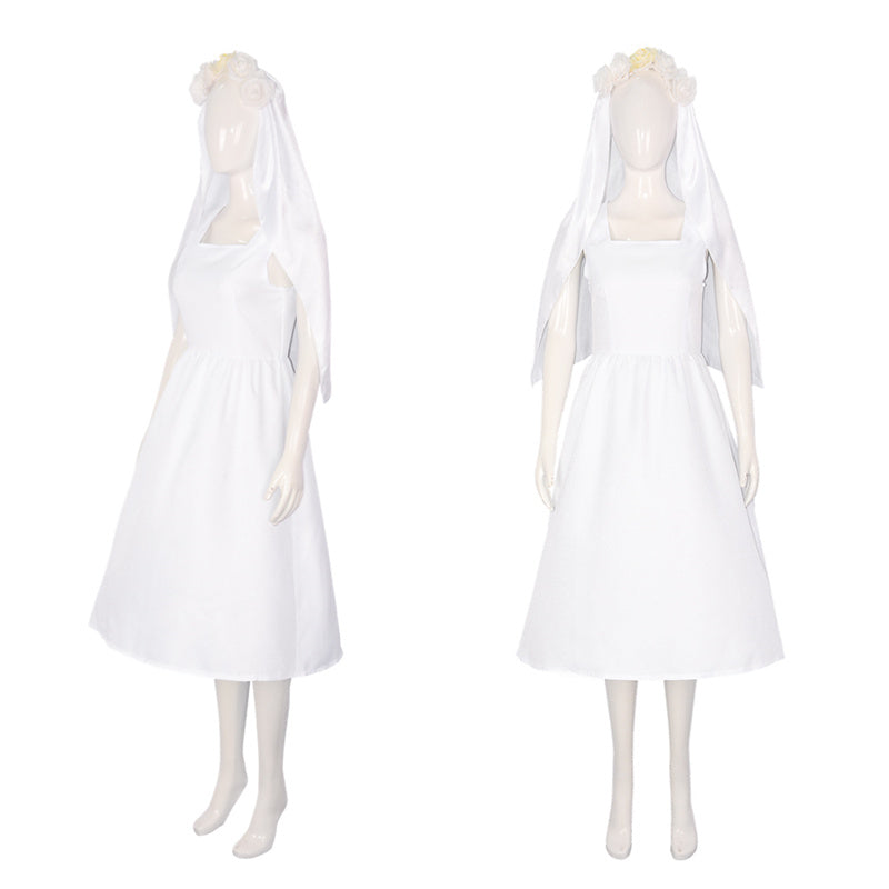 Fallout Lucy Wedding Dress Fallout 4 Cosplay Costume White Skirt Headdress