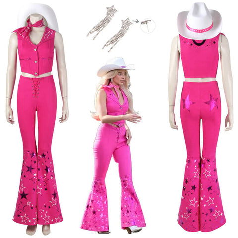 Margot Robbie Cowgirl Barbie Pink Costume 2023 Barbie Western Outfit A ...