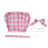 2023 Movie Barbie Cosplay Margot Robbie Barbie Cosplay Costume Pink Plaid Dress