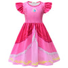 The Super Mario Cosplay Costume Mario Bros. Suit Peach Princess Dress