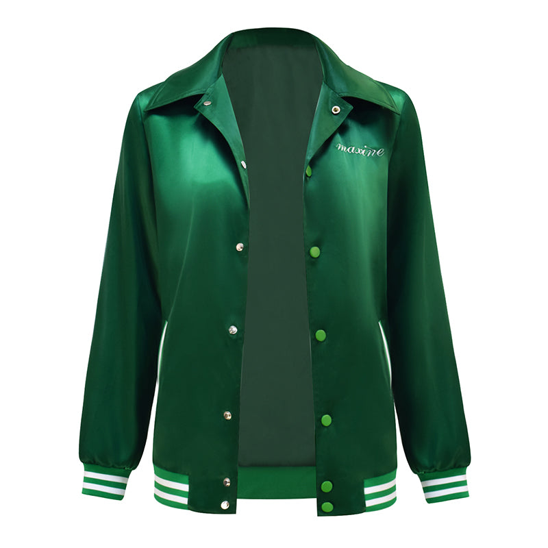 MaXXXine Cosplay Costume MaXXXine Mia Goth Green Jacket Halloween Party Suit