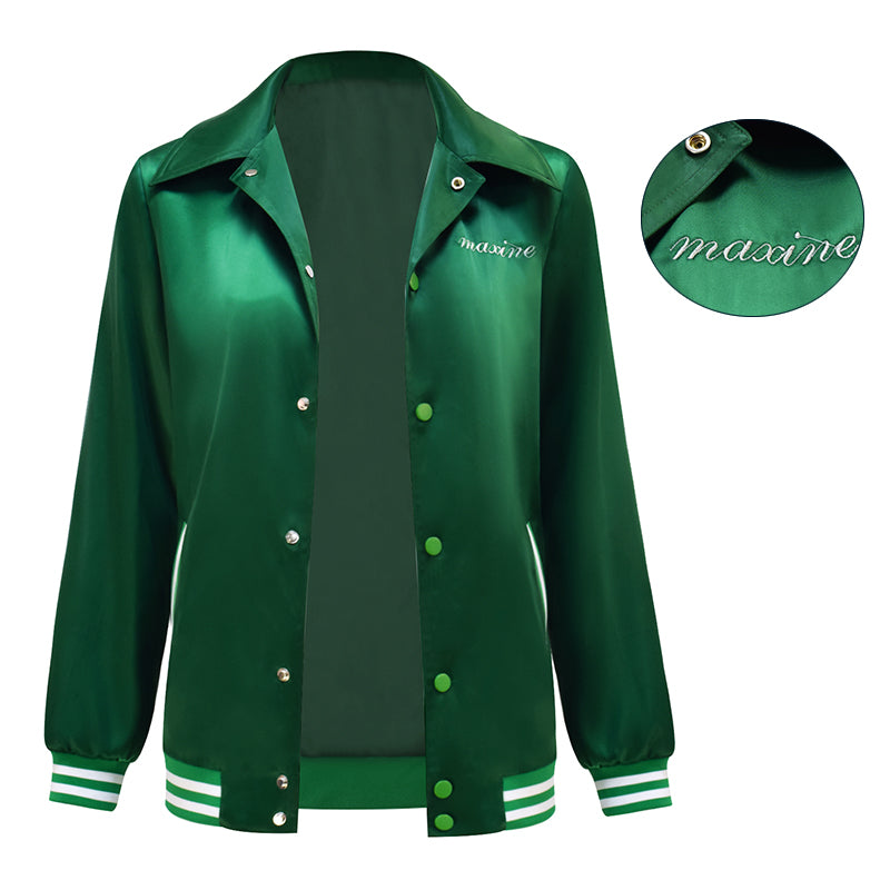 MaXXXine Cosplay Costume MaXXXine Mia Goth Green Jacket Halloween Party Suit