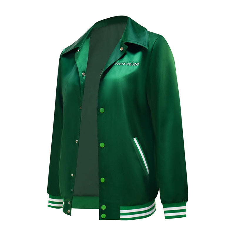 MaXXXine Cosplay Costume MaXXXine Mia Goth Green Jacket Halloween Party Suit