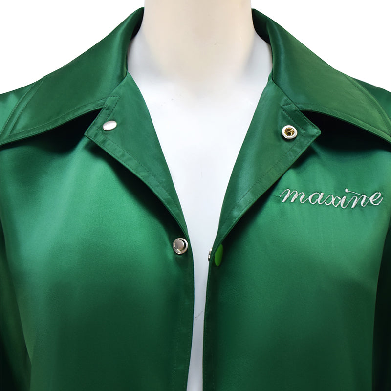 MaXXXine Cosplay Costume MaXXXine Mia Goth Green Jacket Halloween Party Suit