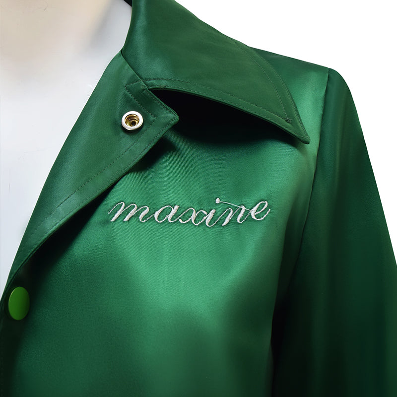 MaXXXine Cosplay Costume MaXXXine Mia Goth Green Jacket Halloween Party Suit