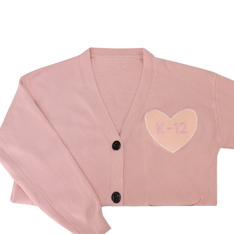 Melanie Martinez K 12 Cardigan Cosplay Costume K12 Crybaby Pink Sweater Black Buttons