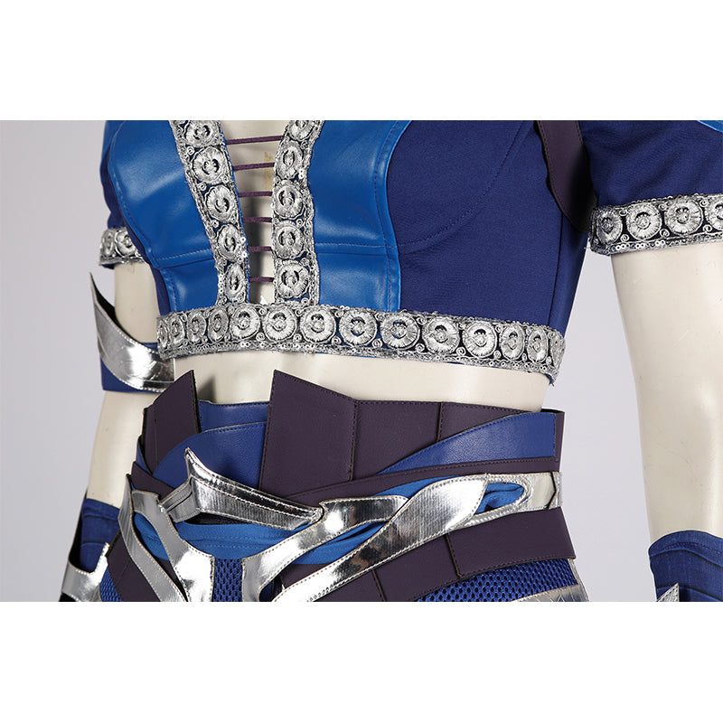 MK1 Kitana Leather Cosplay Mortal Kombat 1 Costumes Kitana Halloween Carnival Suit