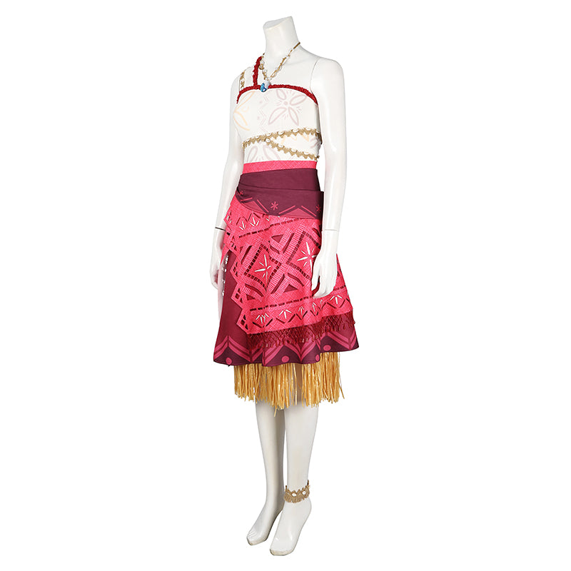 Moana 2 Moana Cosplay Costume Ocean Adventure Moana Grass Skirt Suit Halloween Outfit, M / Female