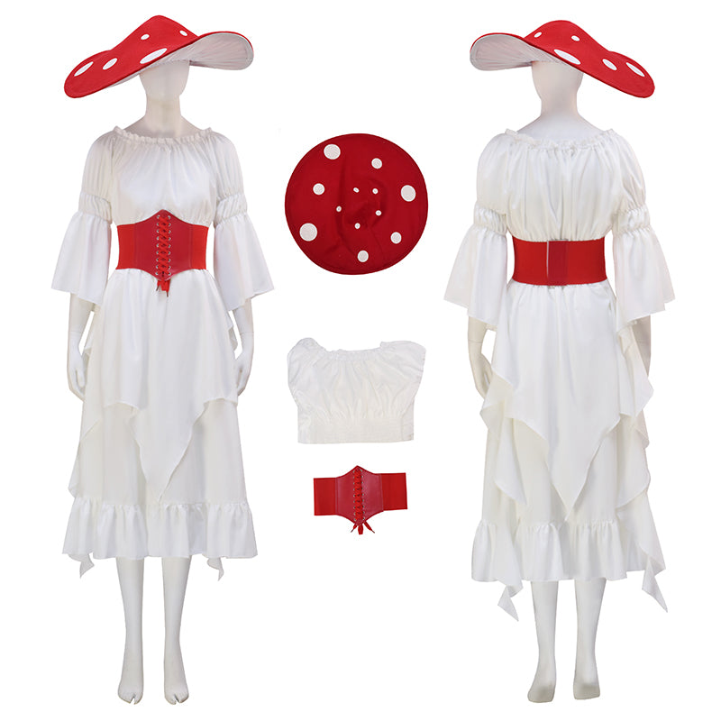 Renaissance Mushroom Medieval Cosplay Costume Medieval Dress Victorian Fairy Retro Dress Halloween Suit