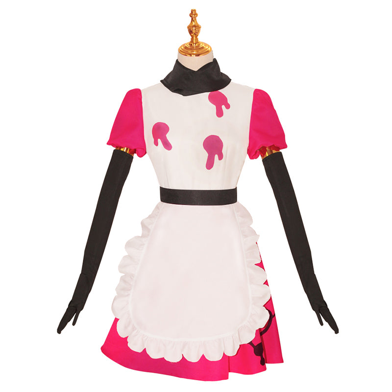 pink maid dress Hazbin Hotel Niffty Cosplay Costume Anime Maid Dress Halloween Carnival Suit, M / Woman