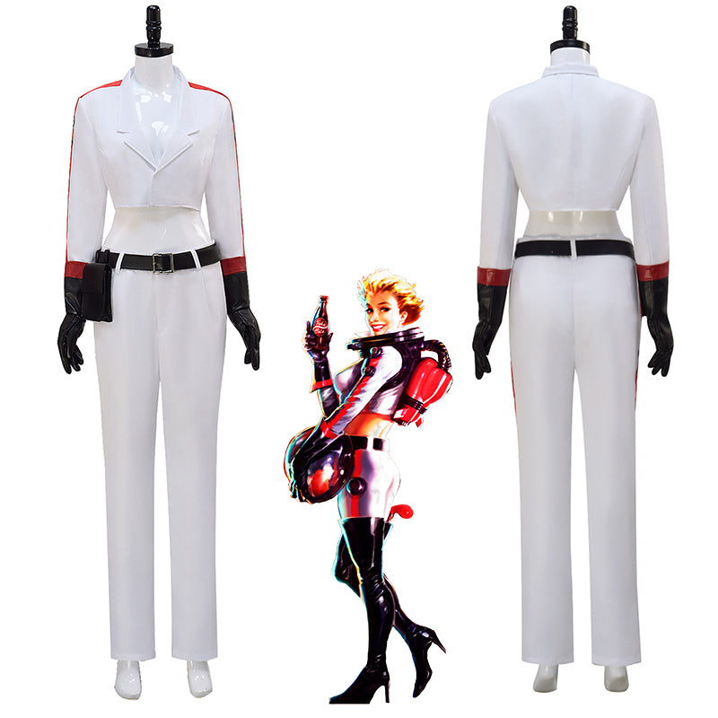 Fallout Nuka Cola Girl Cosplay Costume Fallout White Outfits Halloween Carnival Suit