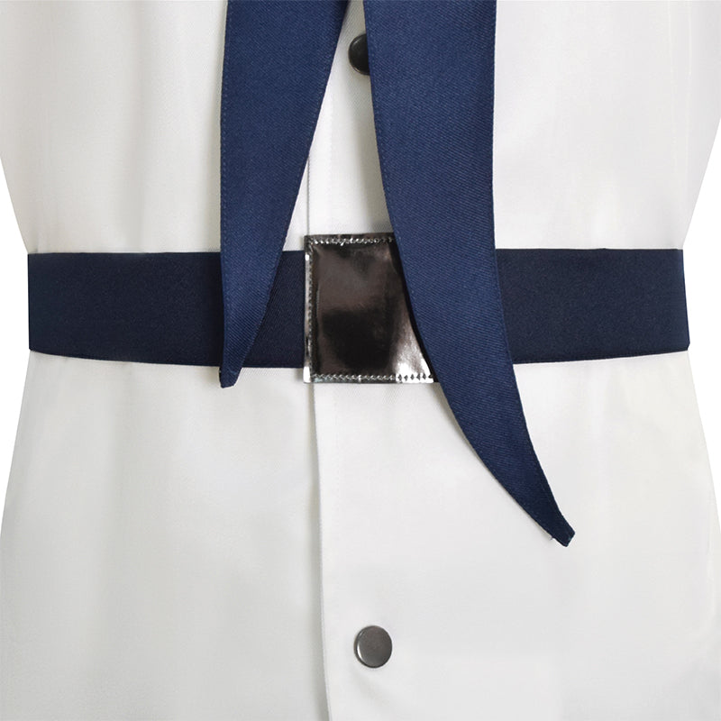 One Piece Coby Cosplay Costume Live Action Koby Marine Uniform Short Sleeve Version
