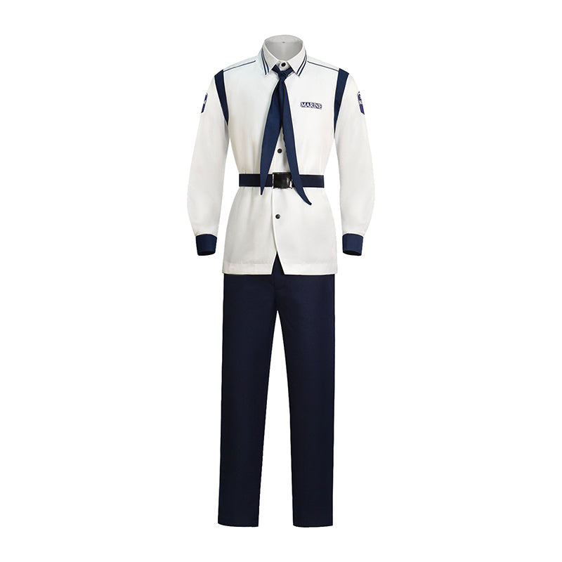 One Piece Marine Cosplay Costume Neftlix One Piece Sailor Uniform Long Sleeved Version