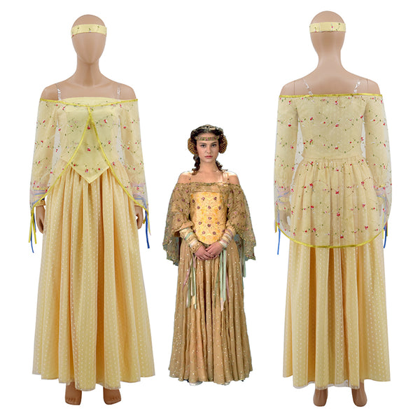padme amidala yellow dress Cosplay Costume Women's Dress 1 Height How to measure Height Padm Amidala (Picnic Gown) -