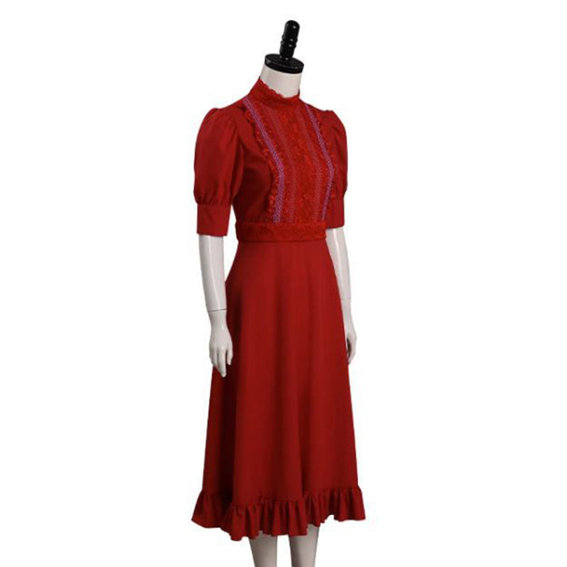 pearl red dress 2022 Movie Pearl Cosplay Costume Pearl Red Dress Halloween Carnival Su – ACcosplay