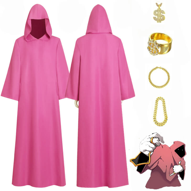 Pink Wizard Cloak Shadow Wizard Money Gang Pink Robe Halloween Costume ...