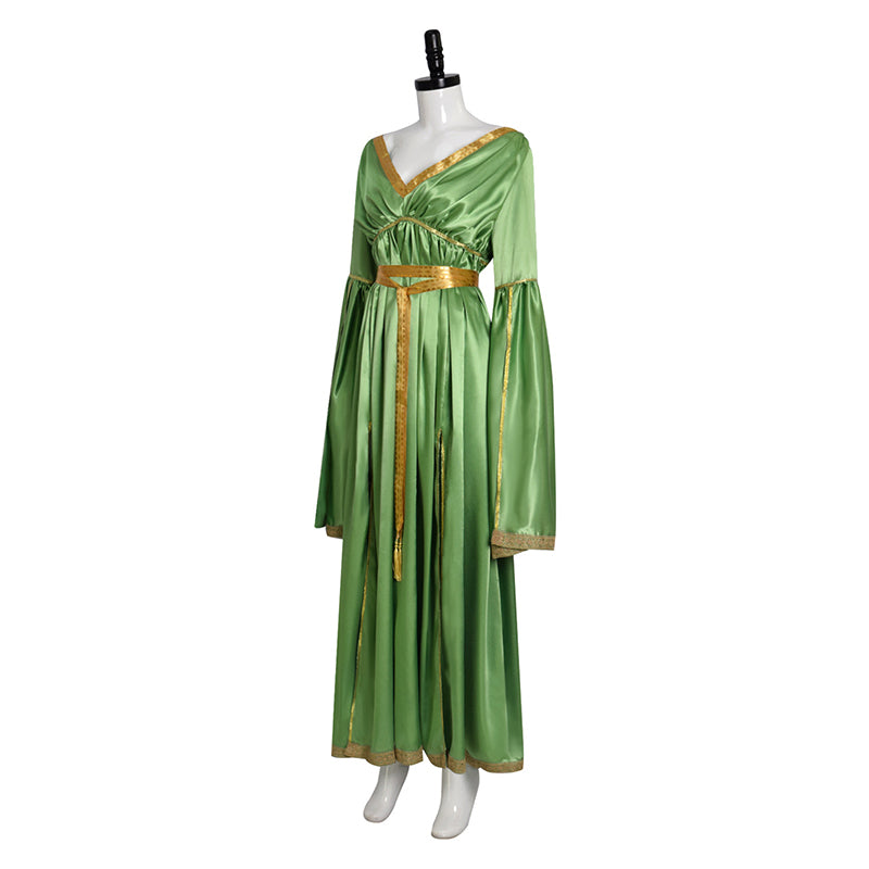 Star Wars: The Princess and The villain Leia Cosplay Costume Green Long Dress, M Star Wars: The Princess and The villain Leia Cosplay Costume Green Long Dress, M