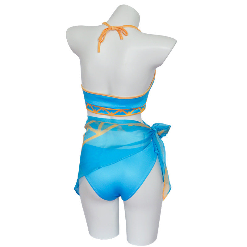 Tears of The Kingdom Cosplay Princess Zelda Swimsuit Costume Summer Wear Bikini