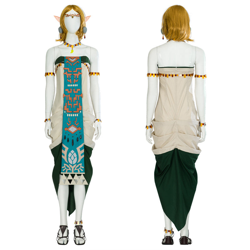Princess Zelda Costume TOTK Zelda Zonai Dress Cosplay Costume Easy Version