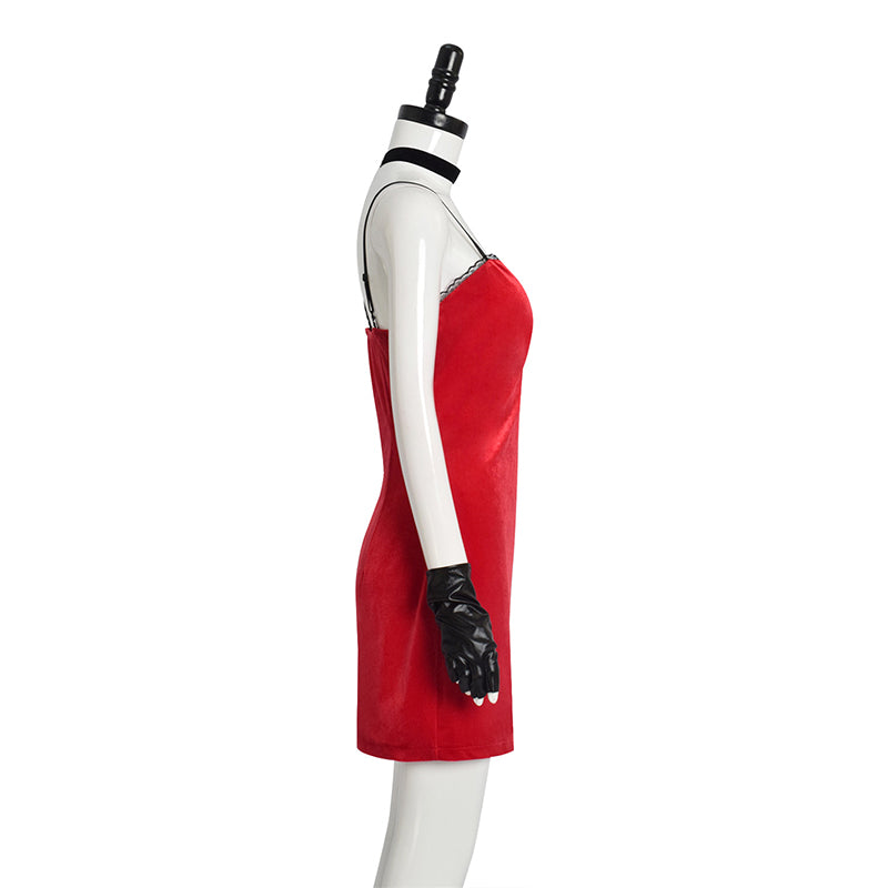 Resident Evil Elise Cosplay Costume Sexy Red Dress Halloween Party Suit