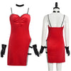 Resident Evil Elise Cosplay Costume Sexy Red Dress Halloween Party Suit