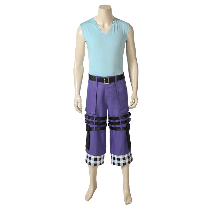 Riku Cosplay Kingdom Heart 3 Halloween Costume Mens Purple Anime Uniform