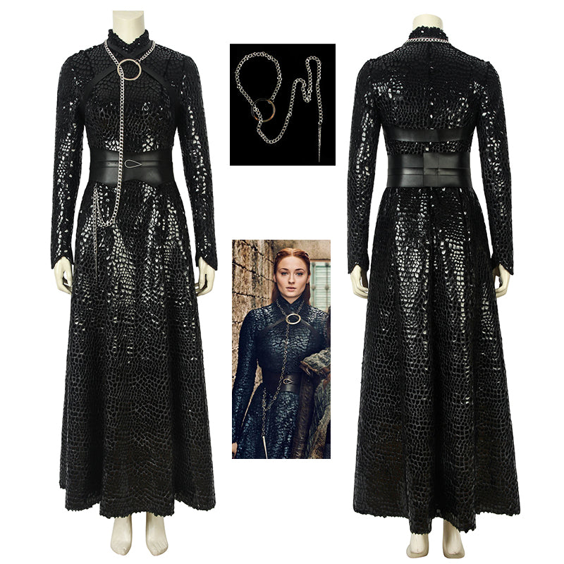Sansa Stark Dress Game of Thrones S8 Cosplay Costume Halloween Carnival Suit