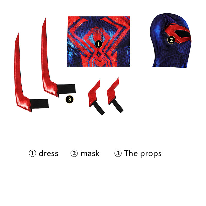 SPIDER MAN Across the Spider-Verse Spider-man 2099 Cosplay Costume Jumpsuit