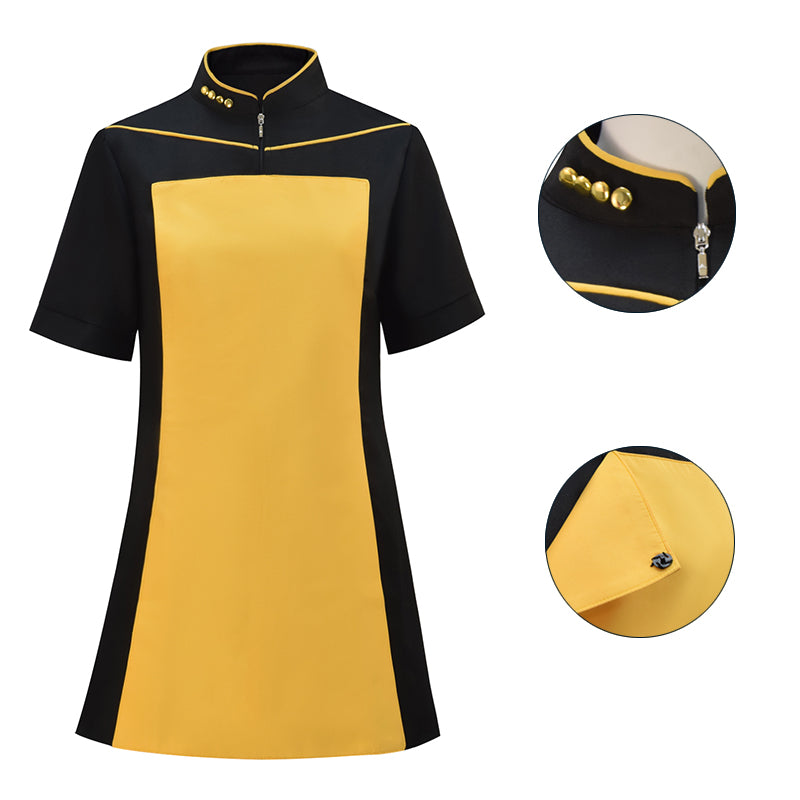 Star Trek Uniform TNG The Next Generation Yellow Dress Cosplay Costume ACcosplay